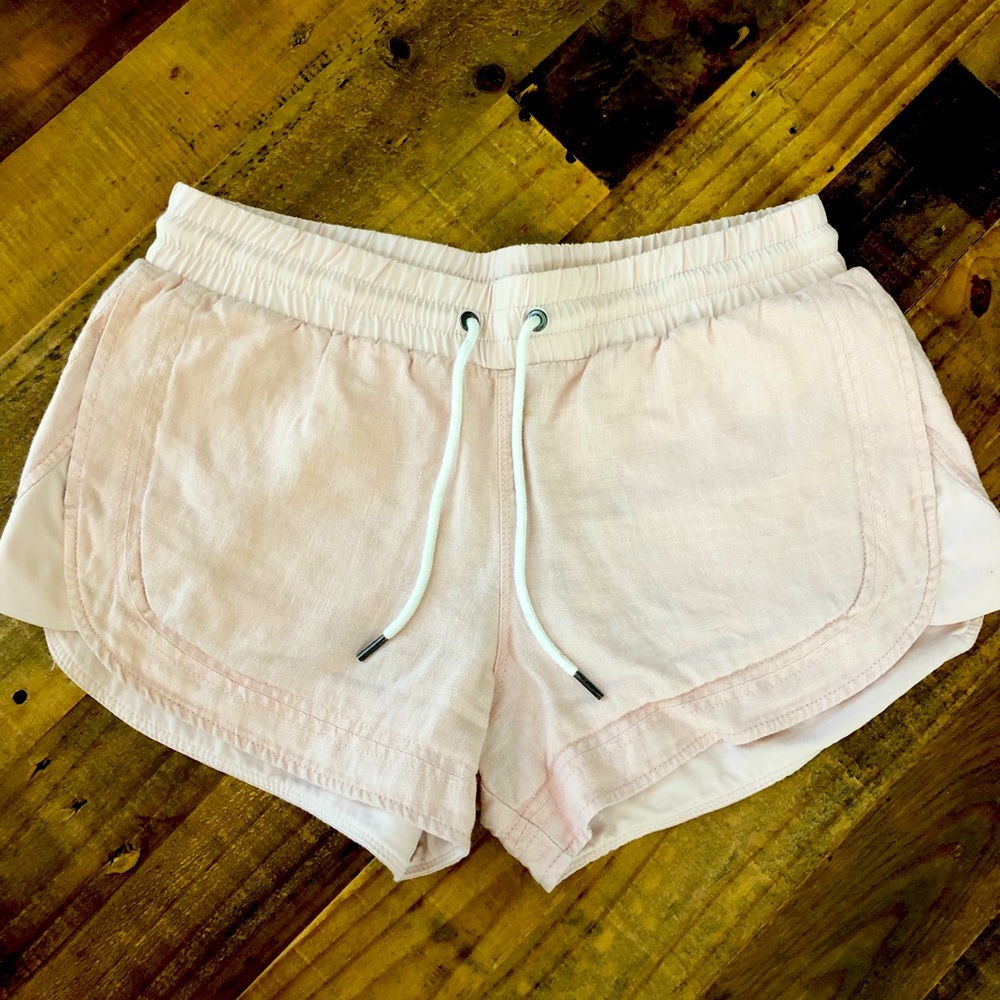 Athleta linen beach shorts. Light pink, size 4. New without tags.